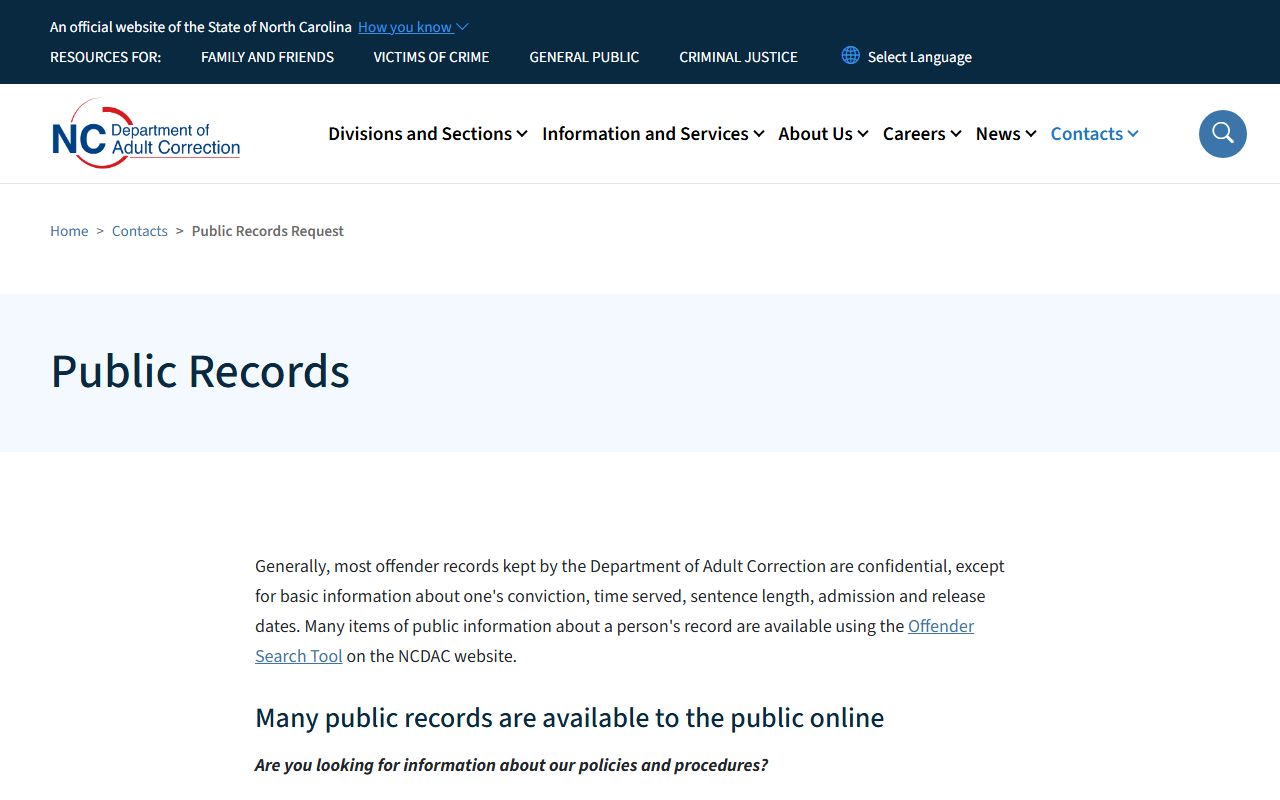 Brunswick County arrest records and court charges NC DAC public records source