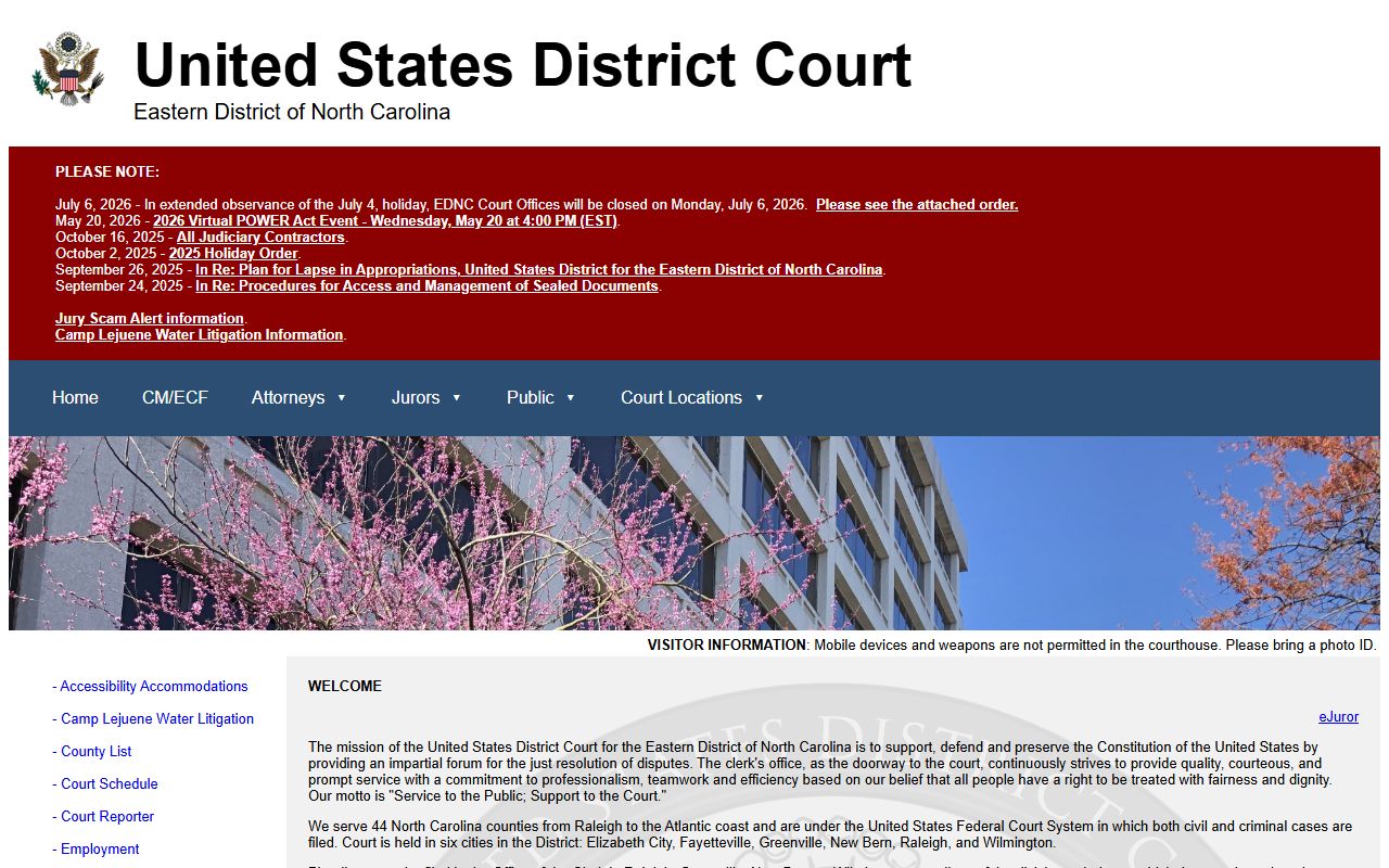 Brunswick County Superior Court federal district distinction