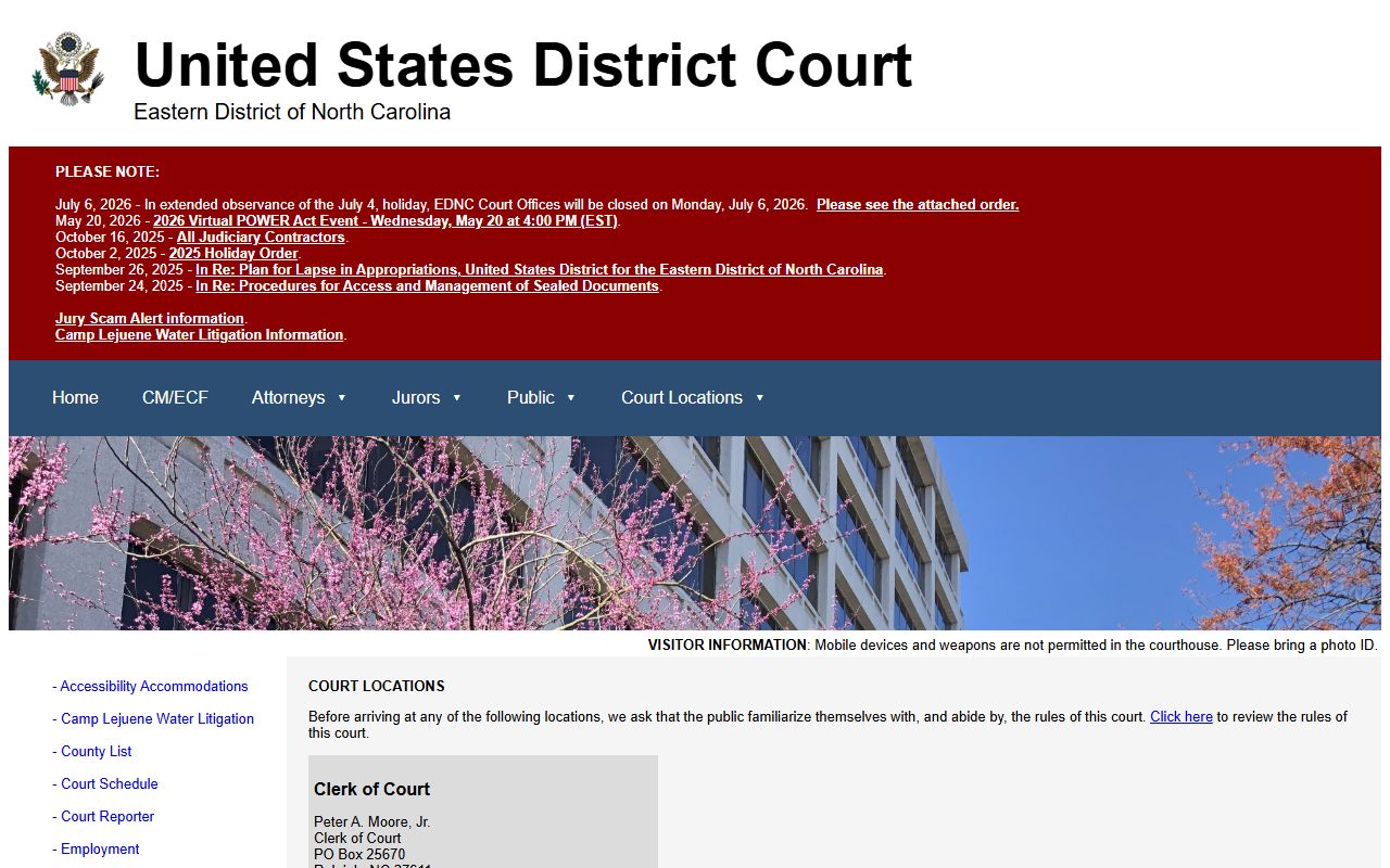 Brunswick County Superior Court EDNC Wilmington courthouse source