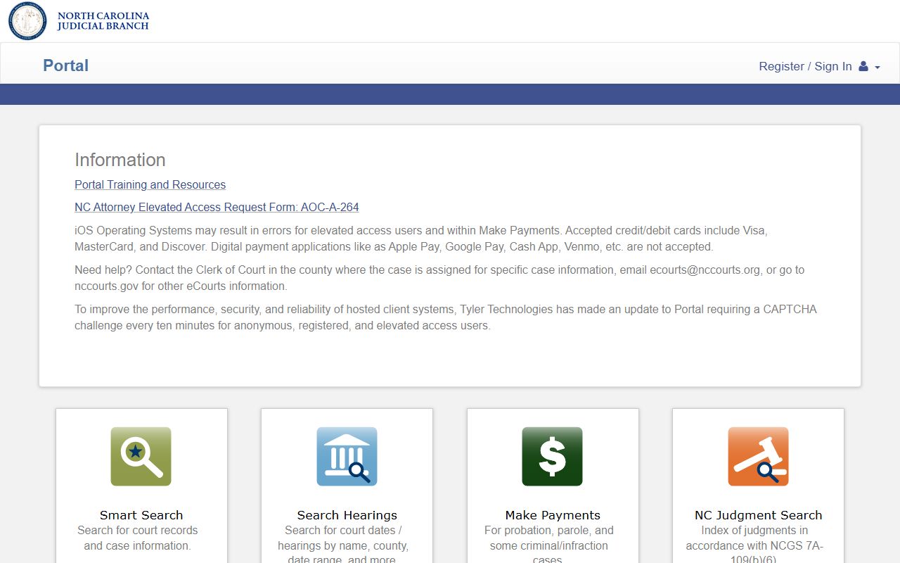 Brunswick County court records eCourts Portal homepage