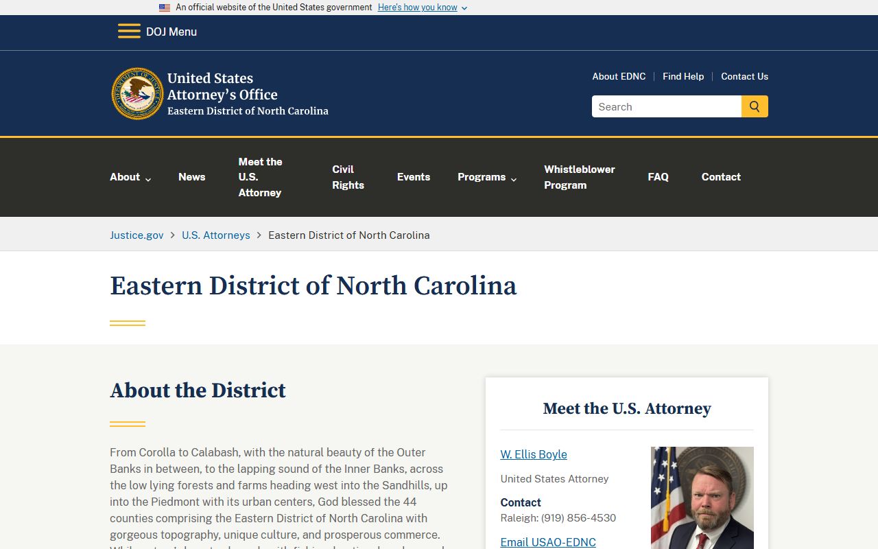 Brunswick County federal court records Eastern District source