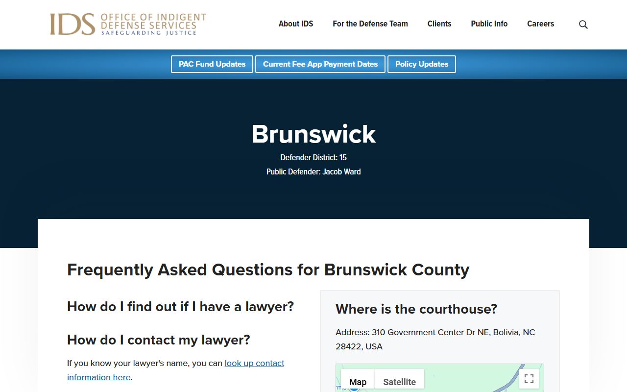 Brunswick County court records public defender source