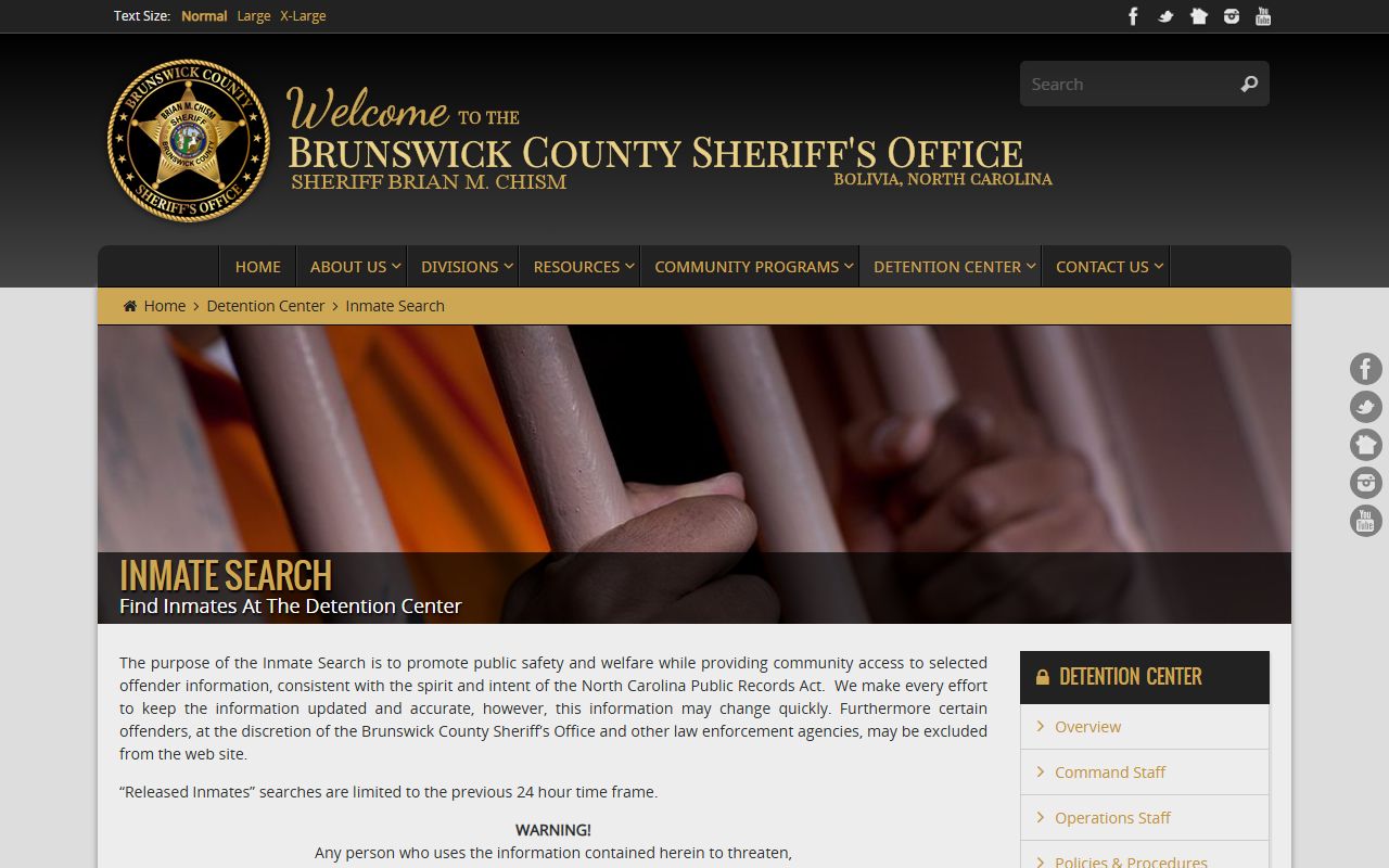 Brunswick County inmate records inmate search source