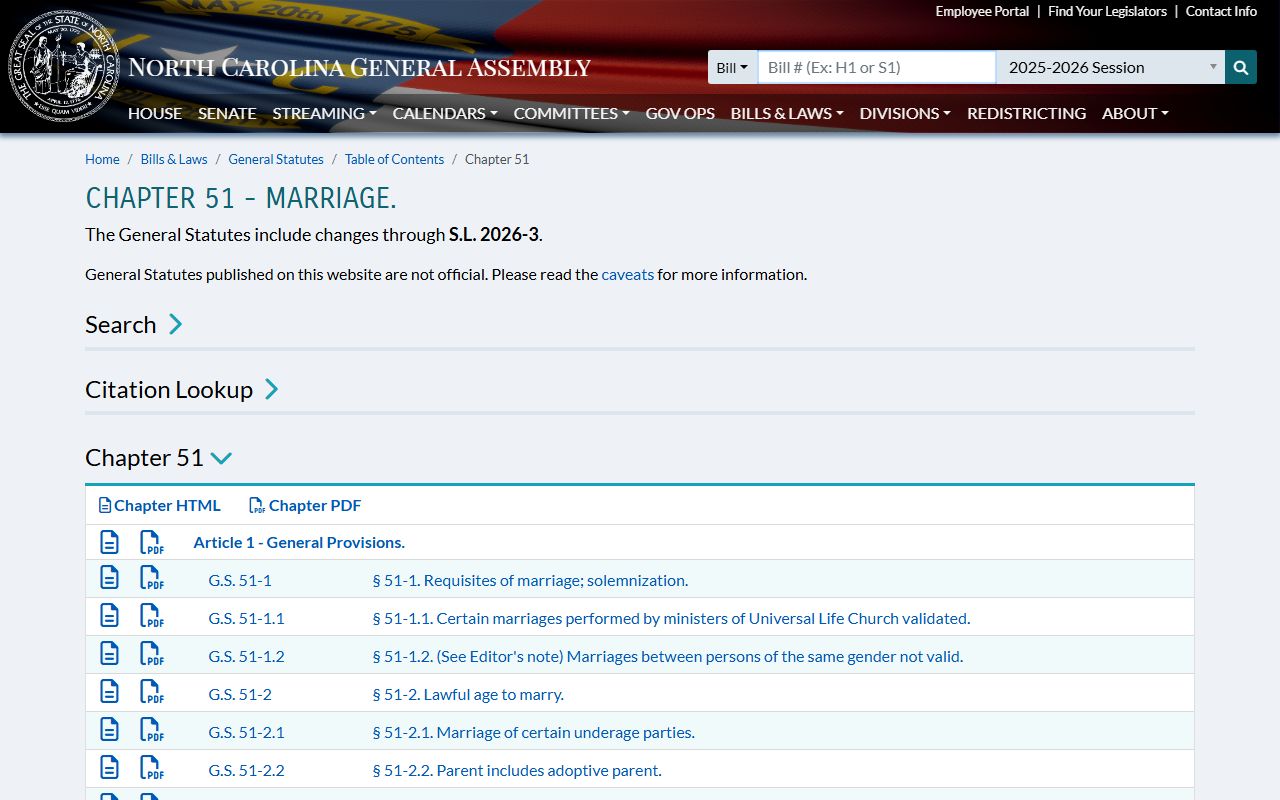 Brunswick County marriage records North Carolina Chapter 51 source