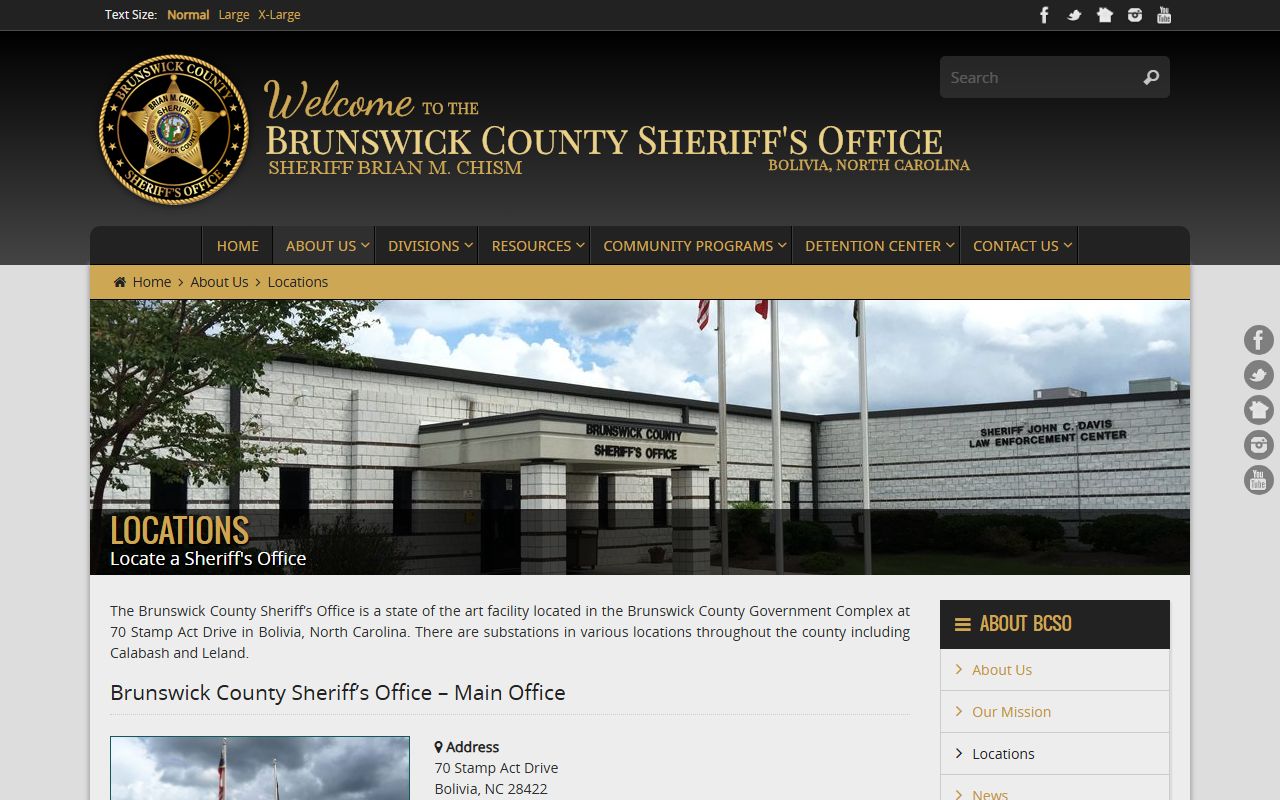 Brunswick County warrant search sheriff locations source