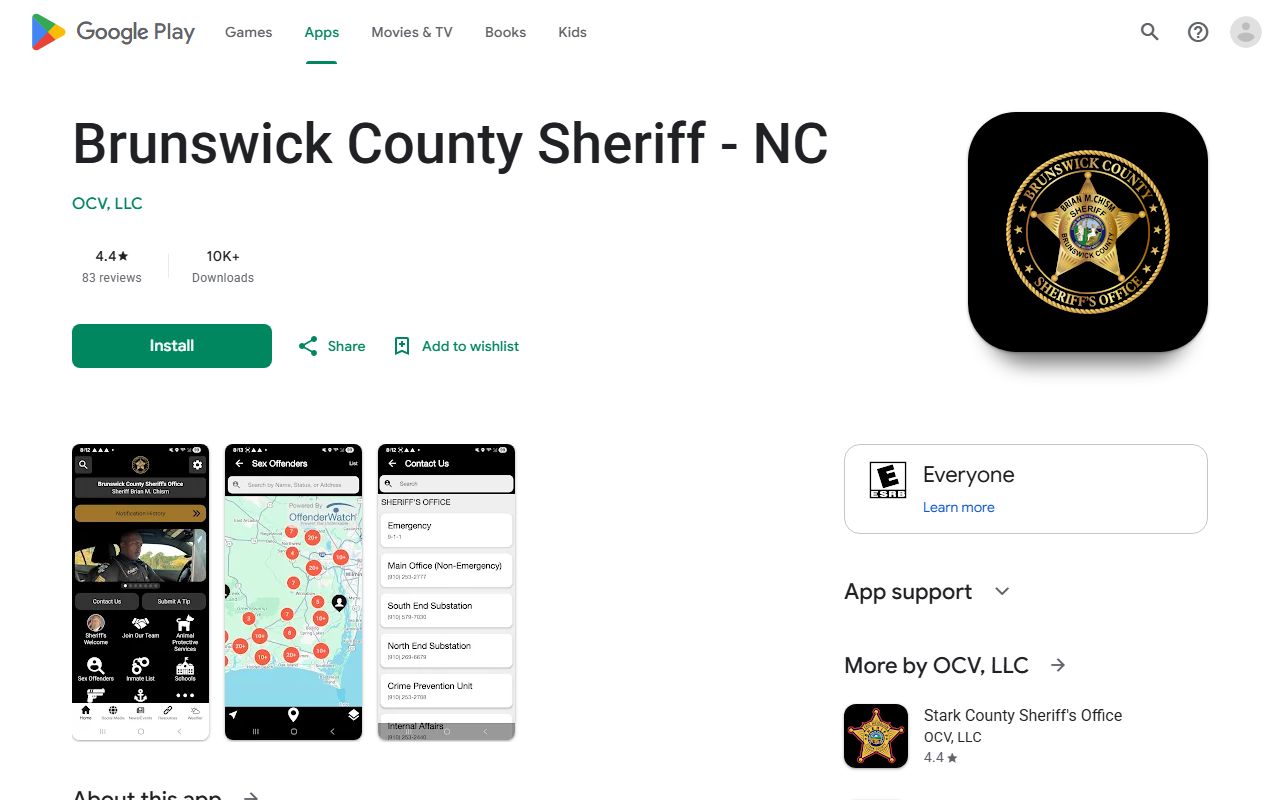 Brunswick County warrant search Sheriff app Google Play source